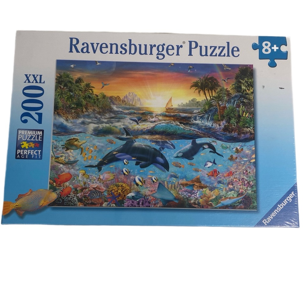 NEW Ravensburger‎ Orca Paradise 200 XXL Piece Jigsaw Puzzle Ages 8+ Sea Life